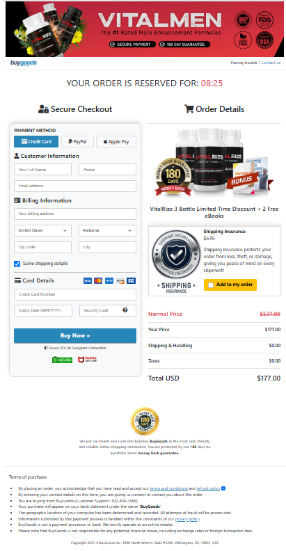 VitalRize order page